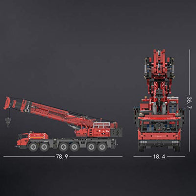 DAN DISCOUNTS Technik Kran LKW Bausteine, 4460 Klemmbausteine 2.4G 6CH Technik Ferngesteuert Multifunktionale Kran Rammmaschinel Modell mit Motor, Kompatibel mit Lego Technic - 17013