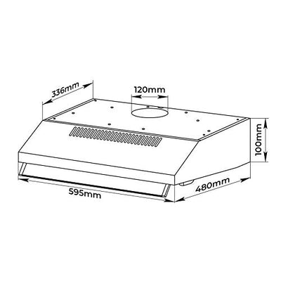 Jago® Dunstabzugshaube - 60 cm, Abluft-Umluft, Wandanschluss, 2 Fettfilter, 201,6 m³/h, LED Beleuchtung, Edelstahl - Abzugshaube, Unterbauhaube, Ablufthaube, Dunstabzugshauben