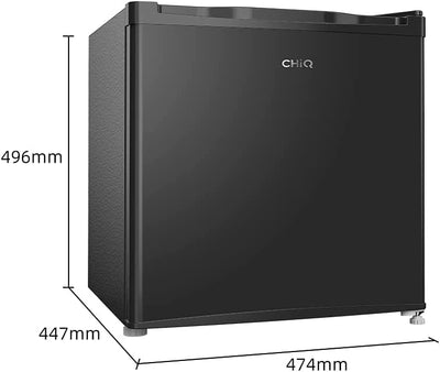 CHiQ Mini Bar Kühlschrank 46 L,Mini Kühlschrank mit Tiefkühlfach,49,6 x 47,4 x 44,7 cm (HxBxT),F Energieverbrauch 100 kWh/Jahr,Sehr Leise 35db,12 Jahre Garantie auf den Kompressor