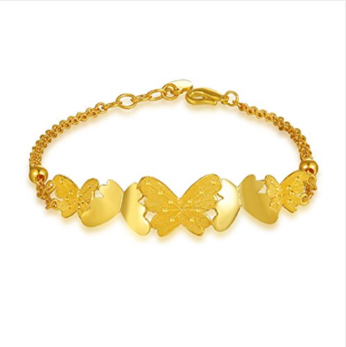 GOWE Damen-Armband, 24 Karat reines Gold, Schmetterling-Design, massives 999, echter Armreif, feiner Schmuck, für Frauen, Mädchen, Geschenk, Armbänder für Partys