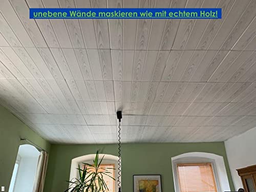 (10qm / 40 Stück) Wandpaneele Deckenpaneele Platten Paneele Wandverkleidung Wanddeko Deko Wandtattoos Holz Optik POLYSTYROL MATERIAL (0204)