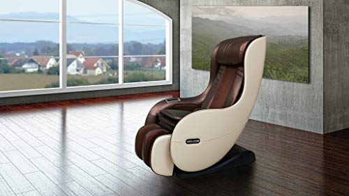 Massagesessel WELCON EASYRELAXX in beige braun mit Automatikprogrammen sowie manueller 3D Massage vom Nacken bis unter die Oberschenkel