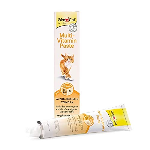 GimCat Multi-Vitamin Paste - Gesunder Katzensnack aktiviert Abwehrkräfte und stärkt das Immunsystem - 1 Tube (1 x 200 g)