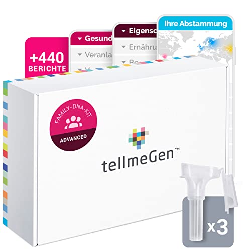 tellmeGen Advanced Family-DNA-Test | (Gesundheit + persönliche Eigenschaften + Wellness + Abstammung) | Was die DNA über Sie aussagt…