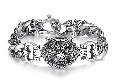 925 Silber Armband Schmuck Tiger Kopf Herren Armband Dominering Armband Schmuck Accessoires Kette Freund Geschenk Souvenir