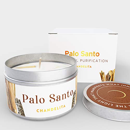 Chandelita Palo Santo Duftkerze, Aromatherapie, für Luftreinigung und spirituelle Heilung und Reinigung, mit Palo Santo und Sojawachs für Entspannung, Meditation und Chakra-Heilung