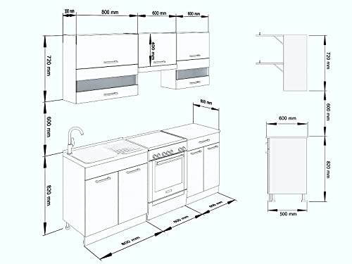 Küchenzeile 200cm KÜchenzeile KÜchenblock EinbaukÜche Kueche