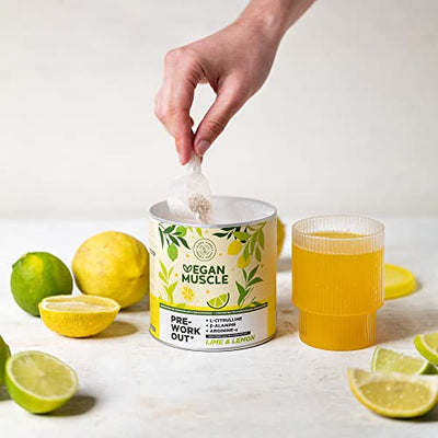 Vegan Muscle® - Pre Workout - Veganer Workout Booster - Lemon Lime - 300g Pulver