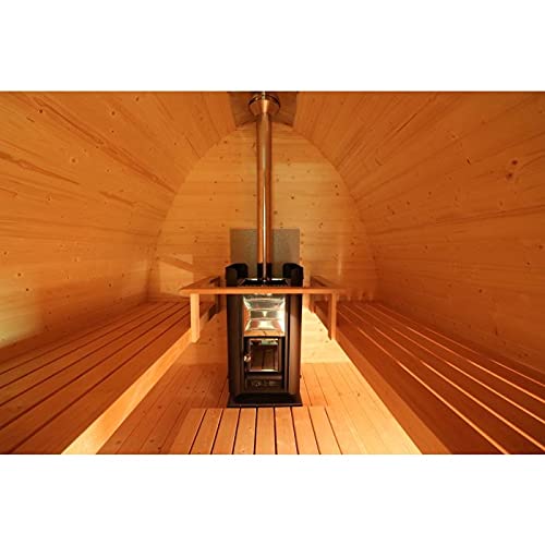 SaunaPod Fritz 4.0m mit Vordach 2-Raum Design Sauna aus Fichtenholz inkl Montagematerial Via Nordica