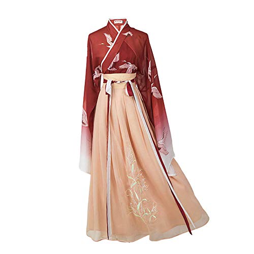 xHxttL Traditionelles chinesisches Hanfu-Kleid für Frauen, altes chinesisches traditionelles Hanfu-Kleid Kostüm Cosplay Kostümanzug für Bühnenshow-Aufführungen Cosplay