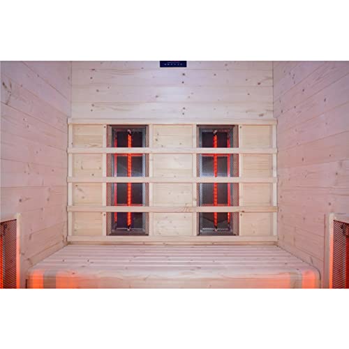 HORI® Moderne Sauna Infrarotsauna inkl. Steuergerät | Halogenstrahler I 2 Personen