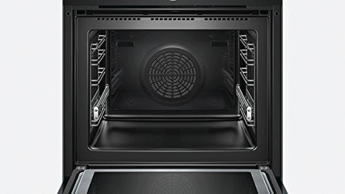 Bosch HMG6764B1 Serie 8 Einbau-Backofen mit Mikrowellenfunktion, 60x60 cm, 800W, Made in Germany, Pyrolyse Selbstreinigung, Bosch Assist Backeinstellung auf Knopfdruck, 4D Heißluft Backen auf 4 Ebenen