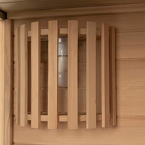 Home Deluxe - Traditionelle Sauna - Skyline XL - Maße: 150 x 150 x 200 cm - für 2-3 Personen, Hemlocktanne, inkl. Ofen, Saunazubehör I Dampfsauna Aufgusssauna Finnische Sauna