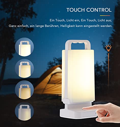 Lepwings LED Campinglampe Solar, Camping Laternen Dimmbar Touch 4400 mAh Notstrombank, IPX4 Wasserdicht, Akku Lampe für Camping, Abenteuer, Angeln, Blackout Notfallausrüstung