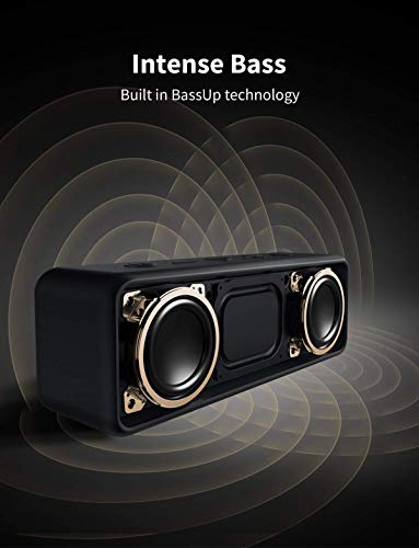 Anker SoundCore 2 Bluetooth Lautsprecher, Fantastischer Sound, Enormer Bass mit Dualen Bass-Treibern, 24h Akku, Verbesserter IPX7 Wasserschutz, Kabelloser Lautsprecher für iPhone, galaxy usw.(Schwarz)