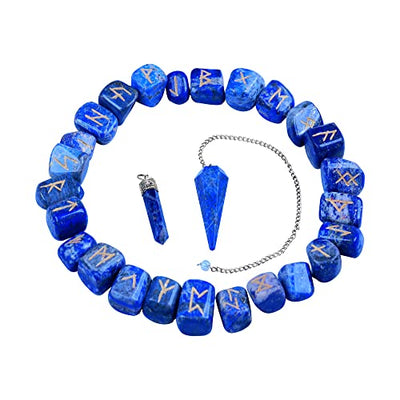 Lapislazuli-kristall - Runensteine - Edelsteine - Kristalle Heilsteine - Reiki Symbole - Runen Steine Edelsteine - Chakra Steine - Runen Set - Spirituelle Geschenke - Meditation Zubehör