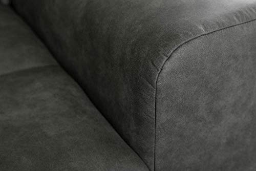 riess-ambiente.de Extravagantes XXL Sofa ELEGANCIA 280cm grau inkl. Kissen Bigsofa Große Polstercouch Wohnlandschaft