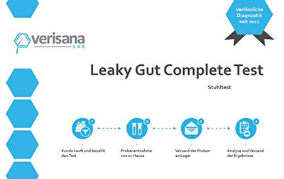 Leaky Gut Complete Stuhltest – Test auf Durchlässigen Darm, inkl. Zonulin & Alpha-1-Antitrypsin – Bei Magen Darm, Durchfall – Nachweis von Leaky Gut, Candida, Darmflora, sekretorisches IgA – Verisana