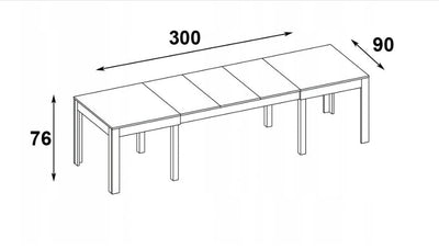 Tisch Küchentisch Esszimmertisch Esstisch Torino Ausziehbar 160-300cm (Sonoma Eiche)