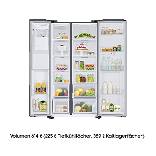 Samsung RS6HA8880S9/EG Side-by-Side Kühlschrank, 178 cm, 614 ℓ, 225 ℓ Gefriervolumen, Family Hub, Edelstahl Look