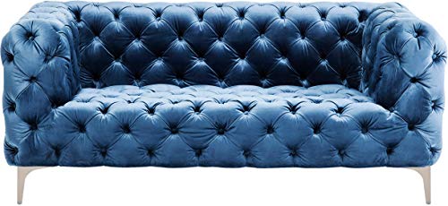 Kare Design Look Sofa, velvet blau, 180 cm