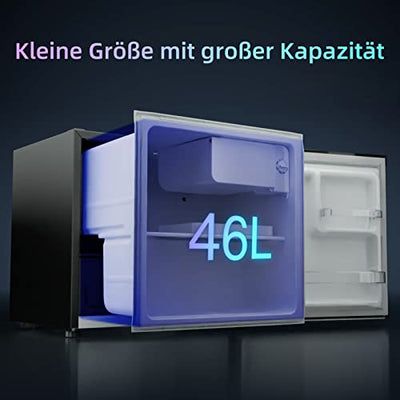 CHiQ Mini Bar Kühlschrank 46 L,Mini Kühlschrank mit Tiefkühlfach,49,6 x 47,4 x 44,7 cm (HxBxT),F Energieverbrauch 100 kWh/Jahr,Sehr Leise 35db,12 Jahre Garantie auf den Kompressor