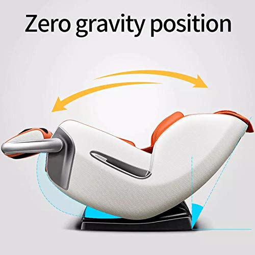 Lzour 4D Zero-Gravity-Massagestuhl, SL-Track-Shiatsu-Massage-Stuhl-Liegestühler mit Bluetooth-Music Sync-Massage, Champagner