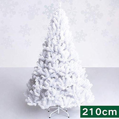 6,8 Fuß weißer klassischer künstlicher Weihnachtsbaum, 120 cm 150 cm 180 cm 210 cm 240 cm umweltfreundlicher Weihnachtsbaum Beine aus massivem Metall für Weihnachtsdeko (Weihnachtsbaumgeschenke)