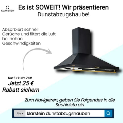 Klarstein Lumio Neo - Retro Dunstabzugshaube, Wandabzugshaube, Abzugshaube, Energieeffizienzklasse A, Breite: 60 cm, Abluft/Umluft, Abluftleistung: 610 m³/h, Edelstahl-Gehäuse, schwarz