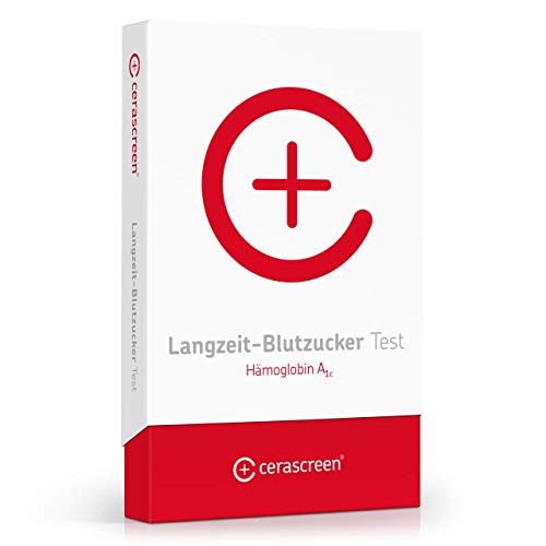 cerascreen® Langzeit-Blutzucker Test Kit – Langzeit-Blutzucker-Wert (HbA1C-Wert) schnell & einfach per Selbsttest von Zuhause bestimmen | Langzeit Blutzucker & Diabetest Online Test | Jetzt HbA1C Wert messen & präventiv auf Diabetes testen