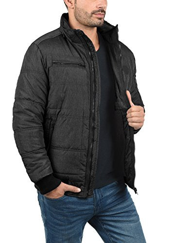 Blend Boris Teddy Herren Winter Jacke Steppjacke Winterjacke gefüttert mit Kapuze, Größe:S, Farbe:Black Teddy (75126)