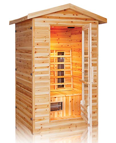 XXL Luxus LED Infrarotsauna 120x120x210 cm Infrarotkabine Wärmekabine Sauna Outdoor 3 Personen Ozon Modell 2022