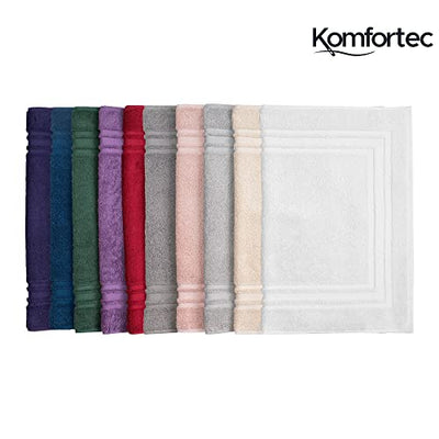 Komfortec Badvorleger Set 2 Teilig, Frottee Duschvorleger, Waschbar Duschmatte & Badteppich, 600 g/m² &100% Baumwolle, Saugfähig & Schnelltrocknend, 50 x 70 cm, Anthrazit Grau