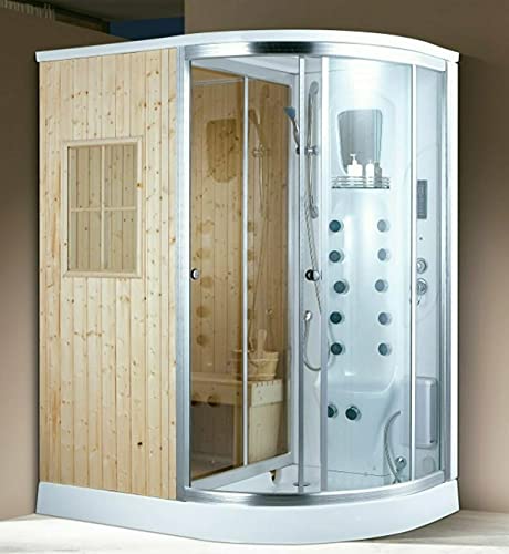 XXL Luxus LED Dampfdusche + finnische Sauna Kombi 170x100cm Tropenbrause Radio NEU 2021