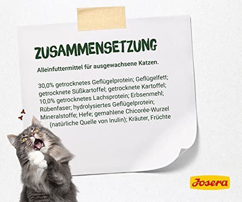 JOSERA NatureCat (1 x 10 kg) | getreidefreies Katzenfutter mit Geflügel- und Lachsprotein | Super Premium Trockenfutter für ausgewachsene Katzen | 1er Pack