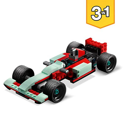 LEGO 31127 Creator 3-in-1 Straßenflitzer: Rennwagen, Muscle Car und Hot Rod, Modellauto Bausatz, Spielzeugauto Geschenkideen für Jungen und Mädchen