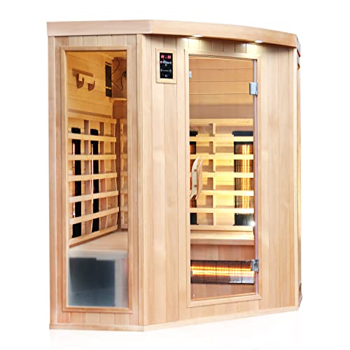 Luxus LED Infrarotsauna 160x160cm Infrarotkabine Wärmekabine Sauna Vollspektrum