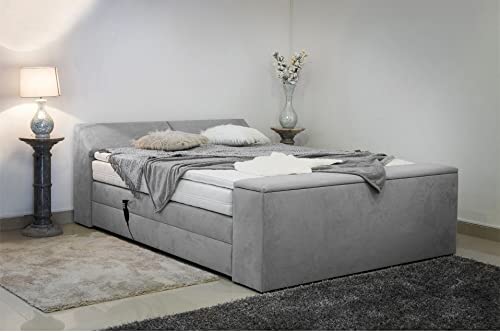 PAARA Boxspringbett Dubai GM | 10.000 Newton Motorleistung | Truhen | Antirutsch-Matten | Royal-WS® Taschenfederkern Matratze mit GELAX® Topper Kern | Made in Germany (200 x 210 cm)