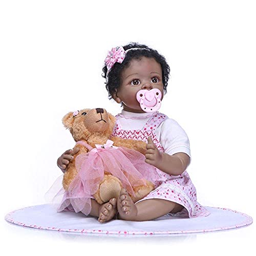 55cm Reborn Puppe Lebensechtes Mädchen Lebensechte Babys Silikonpuppen Spielzeug für Kinder Weihnachtsgeschenk für Kinder