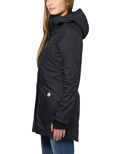 berydale Damen wasser- und winddichter Damen Parka, Schwarz - gefütterter Winter Parka, XL