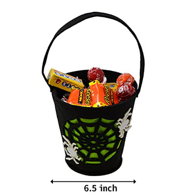 JOYIN 6 Packungen 16,5 cm Süßigkeiten-Filz-Eimer mit Griff für Süßigkeitentaschen, Halloween Party Favors, Halloween-Snacks, Halloween-Goodie-Tüten, Eimer-Dekoration, Süßigkeiten-Eimer