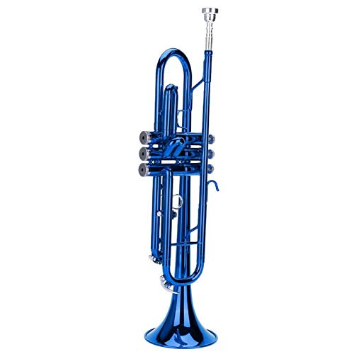 Blasinstrument, professionelle Trompete, abnehmbarer Hornmund Schönes Aussehen für Weihnachtsgeschenke Instrumentenliebhaber(blue)