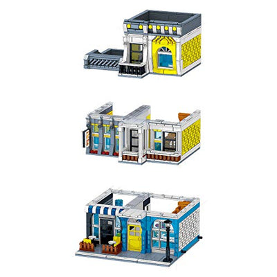 MMOC Modular Haus Bausteine, Modular Building, 5157 Teilen Essensstraße Modell Custom Bausteine Bauset Architektur Klemmbaustein Kompatibel mit Lego