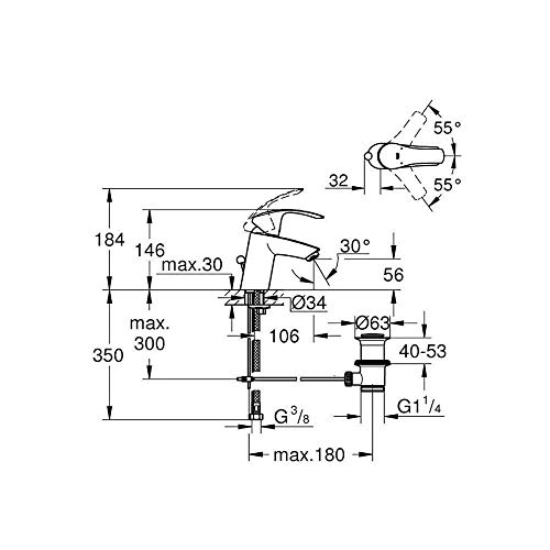 Waschbecken - Waschtisch - 60cm Ideal Standard mit Lotus Beschichtung - Grohe Armatur Komplettset - Siphon - Silikon!