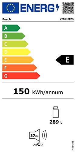 Bosch KIF81PFE0 Serie 8 Einbau-Kühlschrank, 177,5 x 56 cm Nische, 289 L, Flachscharnier, Made in Germany, VitaFresh pro 3x längere Frische, LED-Beleuchtung gleichmäßige Ausleuchtung