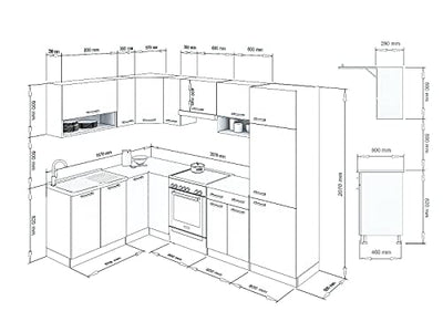 Küchenzeile L-form Hochglanz Küchenzeile Küchenblock Komplett-küchen