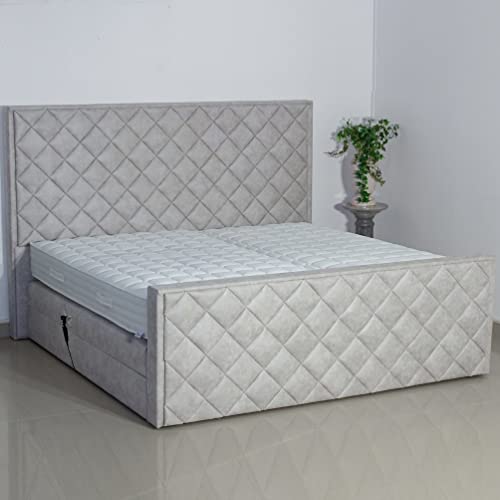 PAARA Boxspringbett Cabo GM | Fußblende |10.000 Newton Motorleistung | Antirutsch-Matten | Royal-WS® Taschenfederkern Matratze mit GELAX® Topper Kern | Made in Germany (240 x 220 cm)