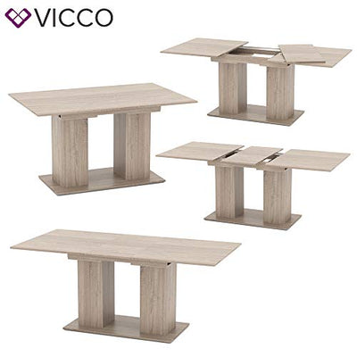 Vicco Esstisch DIX 90 x 140cm - 180 cm Esszimmertisch ausziehbar Küche Tisch (Sonoma Eiche)