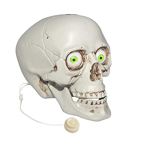 JOYIN Halloween Totenkopf Tischdekoration, gruseliger Totenkopf Tischaufsatz mit blinkenden Augen und beweglichen Augäpfeln für Halloween Party Dekoration Spukhaus Deko