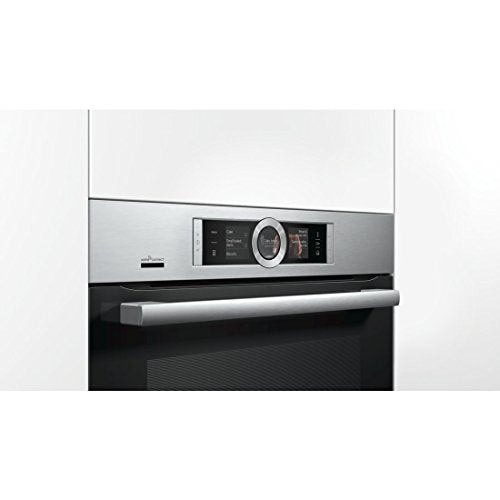 Bosch HRG6769S6 Serie 8 Smarter Einbau-Backofen mit Dampfunterstützung, 60 x 60 cm, Made in Germany, Pyrolyse Selbstreinigung, Bosch Assist Backeinstellung auf Knopfdruck, PerfectBake Backsensor